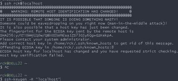 Warning remote host identification has changed как исправить
