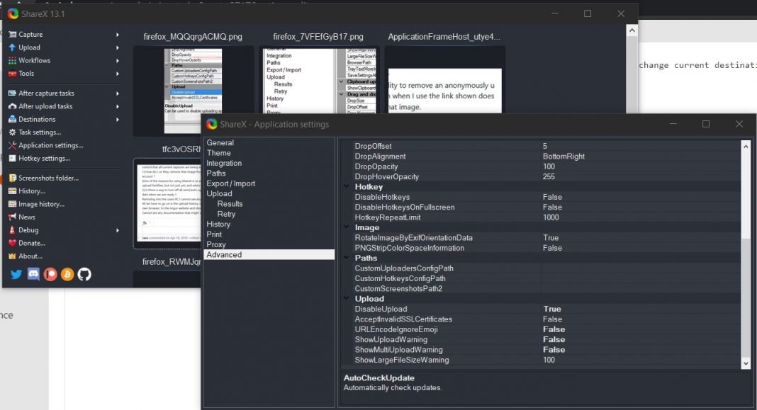 Sharex Disable Uploading to Imgur